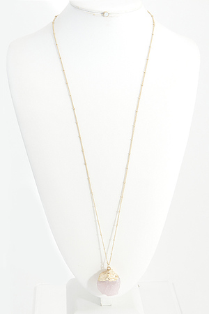Gold Stone Drop Necklace 5LCF2